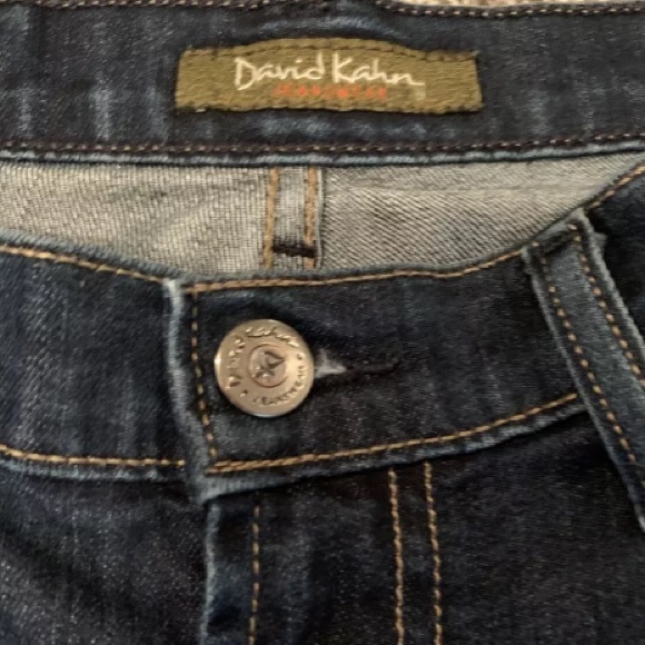 David kahn Denim Flare Jeans Sz 27 Wide Leg Flare Dark Wash Mid Rise - Picture 4 of 11